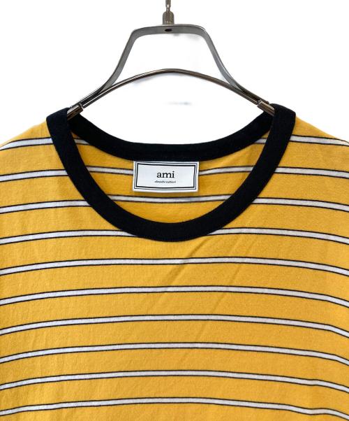 AMI Alexandre Mattiussi（アミアレクサンドルマテュッシ）AMI Alexandre Mattiussi (アミアレクサンドルマテュッシ) Striped crewneck T-Shirt　E18J131.717 オレンジ サイズ:XSの古着・服飾アイテム