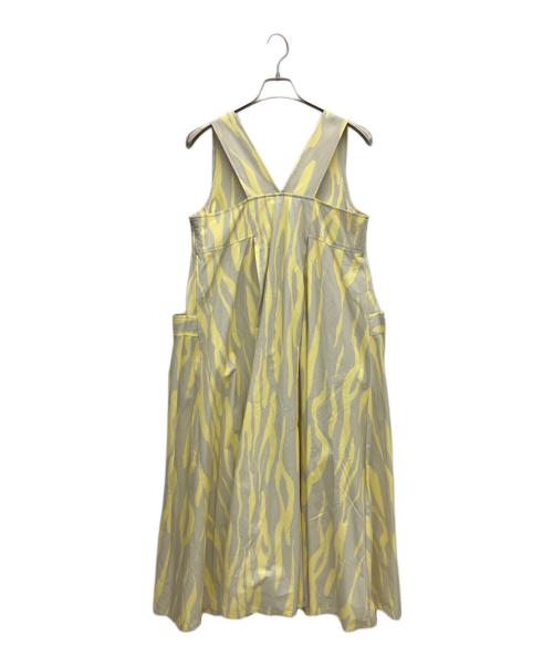ETRE TOKYO（エトレトウキョウ）ETRE TOKYO (エトレトウキョウ) ゼブラ ペイント コットン テント Aライン ワンピース イエロー サイズ:Fの古着・服飾アイテム