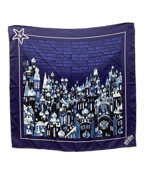 CHANEL（シャネル）CHANEL (シャネル) CHANEL/コレクション2008/2009 パリ・モスクワ　スカーフ ネイビーの古着・服飾アイテム