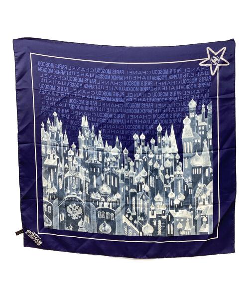 CHANEL（シャネル）CHANEL (シャネル) CHANEL/コレクション2008/2009 パリ・モスクワ　スカーフ ネイビーの古着・服飾アイテム