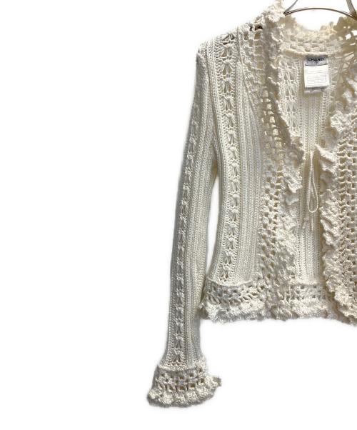 CHANEL（シャネル）CHANEL (シャネル) レースカーディガン ホワイト サイズ:38の古着・服飾アイテム