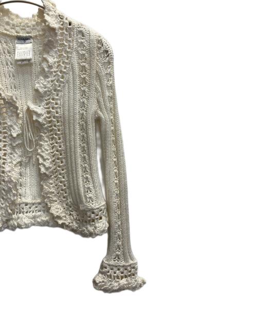 CHANEL（シャネル）CHANEL (シャネル) レースカーディガン ホワイト サイズ:38の古着・服飾アイテム