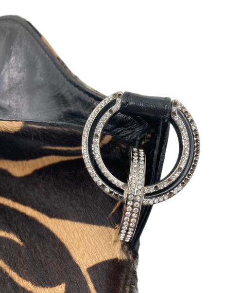 VALENTINO GARAVANI（ヴァレンティノ・ガラヴァーニ）VALENTINO GARAVANI (ヴァレンティノ・ガラヴァーニ) ハラコワンショルダーバッグ ブラウンの古着・服飾アイテム