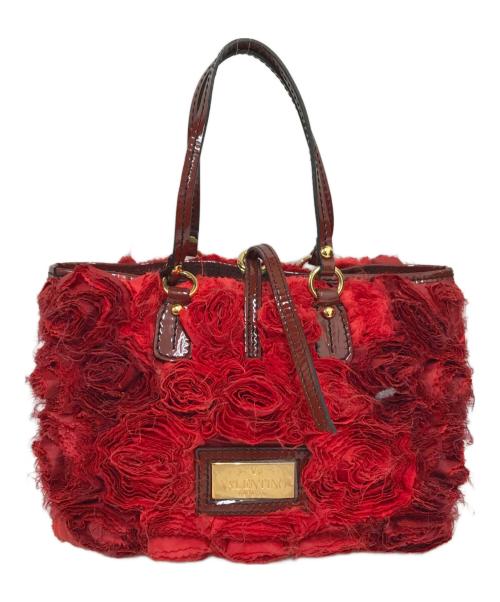 VALENTINO GARAVANI（ヴァレンティノ・ガラヴァーニ）VALENTINO GARAVANI (ヴァレンティノ・ガラヴァーニ) ロジェフラワー トートバッグ レッドの古着・服飾アイテム