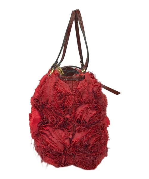 VALENTINO GARAVANI（ヴァレンティノ・ガラヴァーニ）VALENTINO GARAVANI (ヴァレンティノ・ガラヴァーニ) ロジェフラワー トートバッグ レッドの古着・服飾アイテム