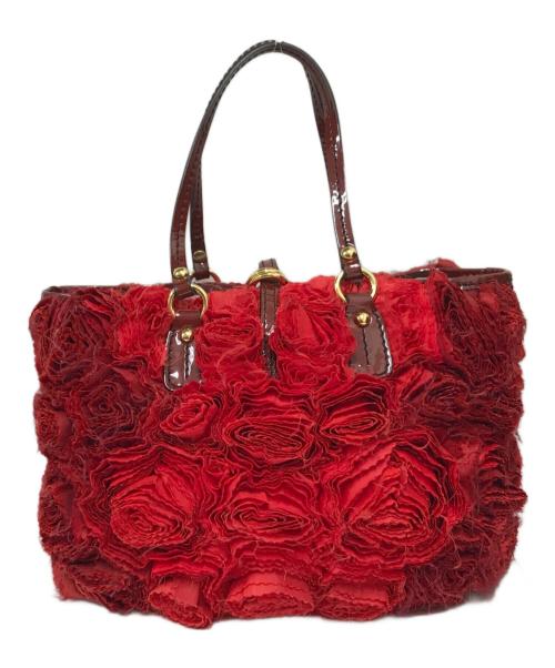 VALENTINO GARAVANI（ヴァレンティノ・ガラヴァーニ）VALENTINO GARAVANI (ヴァレンティノ・ガラヴァーニ) ロジェフラワー トートバッグ レッドの古着・服飾アイテム