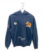 X-LARGEエクストララージ）の古着「TIGER EMBROIDERY HOODED SWEAT」｜ネイビー