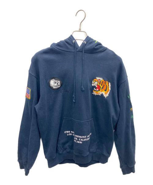 X-LARGE（エクストララージ）X-LARGE (エクストララージ) TIGER EMBROIDERY HOODED SWEAT ネイビー サイズ:Sの古着・服飾アイテム