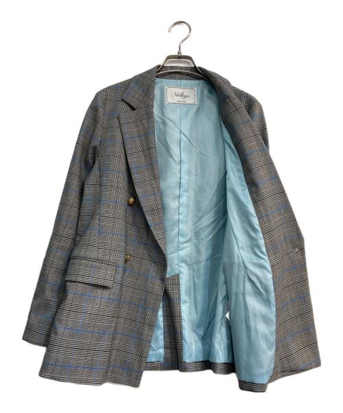 NOLLEY'S（ノーリーズ）NOLLEY'S (ノーリース) ストレッチツイルダブルジャケット グレー サイズ:38の古着・服飾アイテム