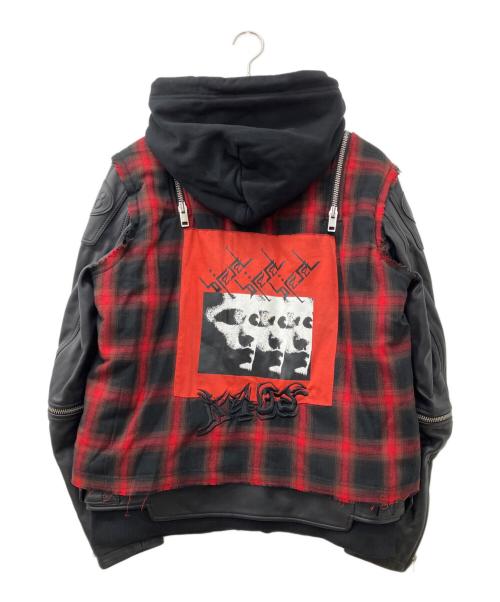 DIESEL（ディーゼル）DIESEL (ディーゼル) L-NORMAN JACKET ブラック×レッド サイズ:Ｌの古着・服飾アイテム