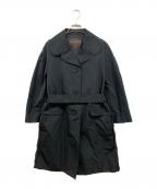 LOUIS VUITTONルイ ヴィトン）の古着「シルクブレンド丸襟コート」｜ブラック