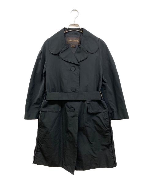 LOUIS VUITTON（ルイ ヴィトン）LOUIS VUITTON (ルイ ヴィトン) シルクブレンド丸襟コート ブラック サイズ:42の古着・服飾アイテム