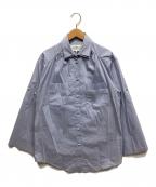 Martin Margiela4マルタンマルジェラ 4）の古着「ロールアップダブルカラーシャツ」｜ブルー
