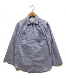 Martin Margiela4（マルタンマルジェラ 4）の古着「ロールアップダブルカラーシャツ」｜ブルー