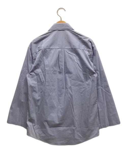 Martin Margiela4（マルタンマルジェラ 4）Martin Margiela4 (マルタンマルジェラ 4) ロールアップダブルカラーシャツ ブルー サイズ:40の古着・服飾アイテム