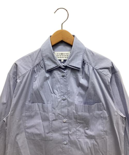 Martin Margiela4（マルタンマルジェラ 4）Martin Margiela4 (マルタンマルジェラ 4) ロールアップダブルカラーシャツ ブルー サイズ:40の古着・服飾アイテム