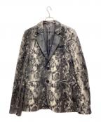 EMPORIO ARMANIエンポリオアルマーニ）の古着「レザーラペルウールテーラードジャケット」｜ホワイト×ブラック