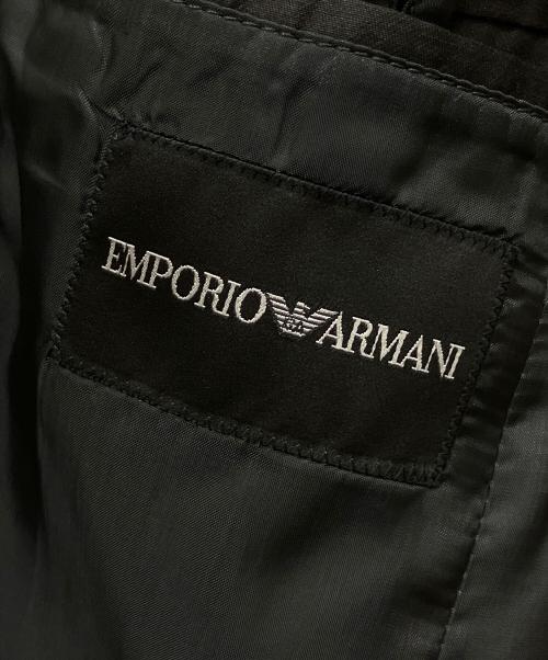 EMPORIO ARMANI（エンポリオアルマーニ）EMPORIO ARMANI (エンポリオアルマーニ) 00ｓシルクブレンドテーラードジャケット ブラック サイズ:48の古着・服飾アイテム