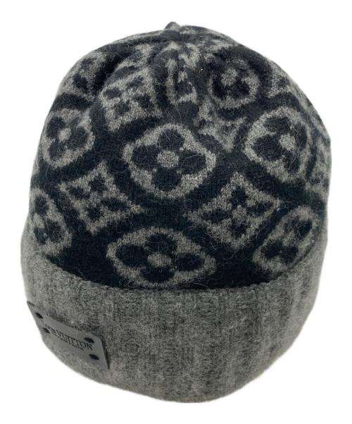 LOUIS VUITTON（ルイ ヴィトン）LOUIS VUITTON (ルイ ヴィトン) カシミヤニットキャップ グレー×ブラックの古着・服飾アイテム