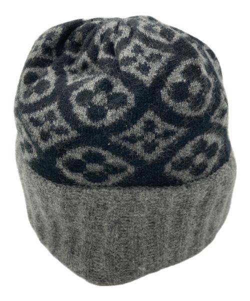 LOUIS VUITTON（ルイ ヴィトン）LOUIS VUITTON (ルイ ヴィトン) カシミヤニットキャップ グレー×ブラックの古着・服飾アイテム