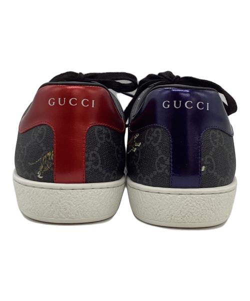 GUCCI（グッチ）GUCCI (グッチ) エースGGスプリーム タイガー スニーカー ブラック サイズ: 8 1/2の古着・服飾アイテム
