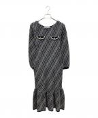 HER LIP TOハーリップトゥ）の古着「Vosges Jacquard Knit Dress」｜ネイビー