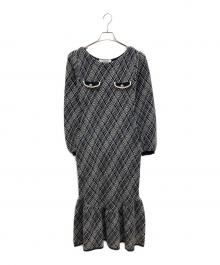 HER LIP TO（ハーリップトゥ）の古着「Vosges Jacquard Knit Dress」｜ネイビー