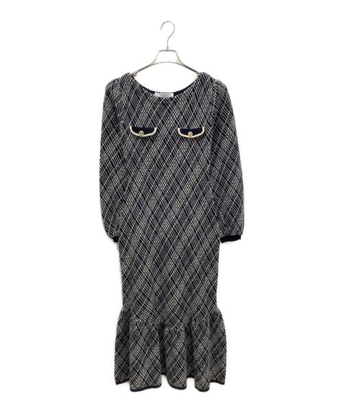 HER LIP TO（ハーリップトゥ）HER LIP TO (ハーリップトゥ) Vosges Jacquard Knit Dress ネイビー サイズ:Sの古着・服飾アイテム