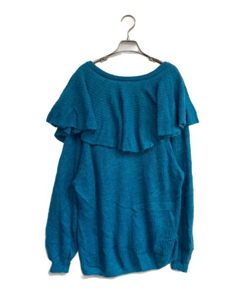Ameri（アメリ）AMERI (アメリ) LOOSE FRILL KNIT TOP　0124201230960 ブルー サイズ:Freeの古着・服飾アイテム