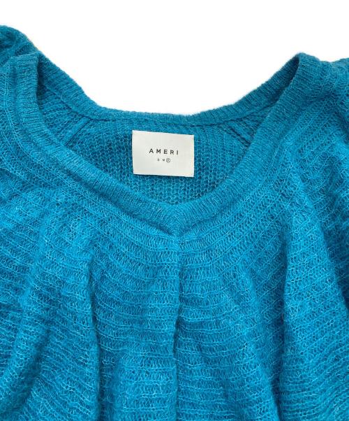Ameri（アメリ）AMERI (アメリ) LOOSE FRILL KNIT TOP　0124201230960 ブルー サイズ:Freeの古着・服飾アイテム