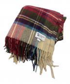 JOHNSTONS OF ELGINジョンストンズオブエルガン）の古着「カシミヤ大判ストール」｜レッド×ベージュ