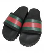 GUCCIグッチ）の古着「ラバーメンズ スライドサンダル」｜ブラック
