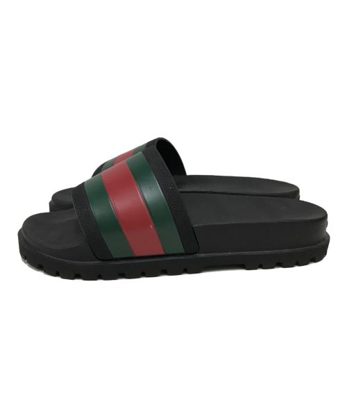 GUCCI（グッチ）GUCCI (グッチ) ラバーメンズ スライドサンダル ブラック サイズ:SIZE7の古着・服飾アイテム
