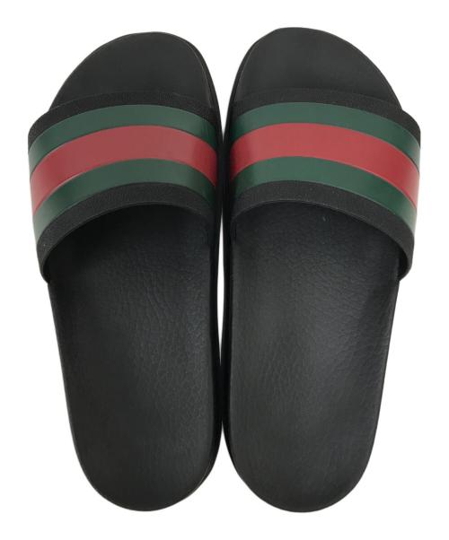 GUCCI（グッチ）GUCCI (グッチ) ラバーメンズ スライドサンダル ブラック サイズ:SIZE7の古着・服飾アイテム