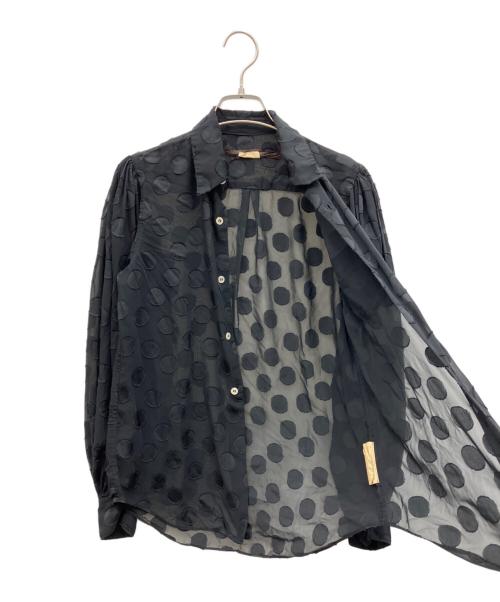 COMME des GARCONS（コムデギャルソン）COMME des GARCONS (コムデギャルソン) ドットシアーブラウス ブラック サイズ:XSの古着・服飾アイテム