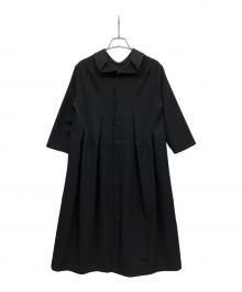COMME des GARCONS tricot（コムデギャルソントリコ）の古着「ウールギャバ後染ワンピース」｜ブラック