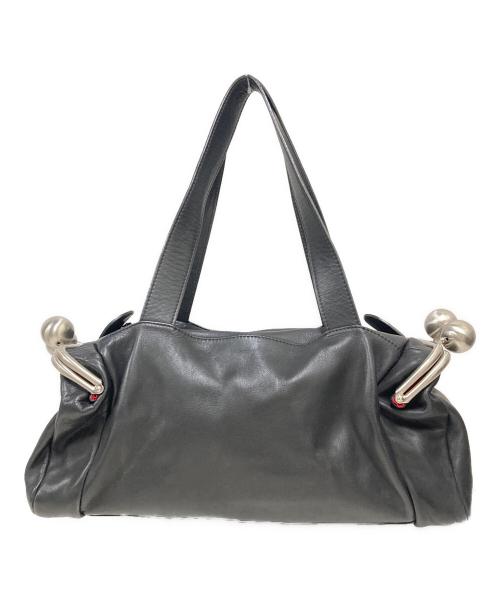 kawa-kawa（カワカワ）kawa-kawa (カワカワ) 両サイド がま口バッグ ブラックの古着・服飾アイテム