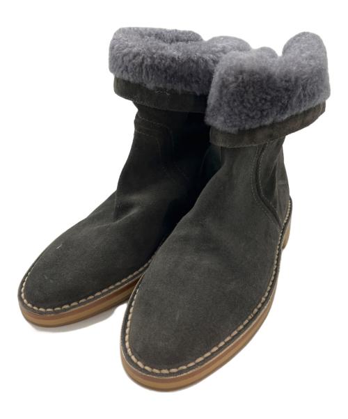 JIMMY CHOO（ジミーチュウ）JIMMY CHOO (ジミーチュウ) バックジップムートンブーツ グレー サイズ:36 2/1の古着・服飾アイテム
