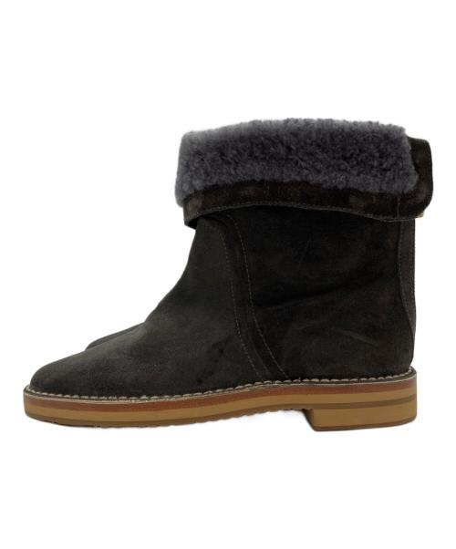JIMMY CHOO（ジミーチュウ）JIMMY CHOO (ジミーチュウ) バックジップムートンブーツ グレー サイズ:36 2/1の古着・服飾アイテム