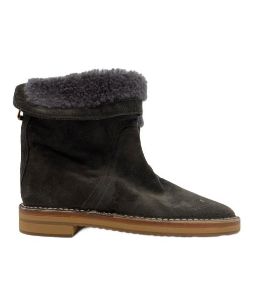 JIMMY CHOO（ジミーチュウ）JIMMY CHOO (ジミーチュウ) バックジップムートンブーツ グレー サイズ:36 2/1の古着・服飾アイテム