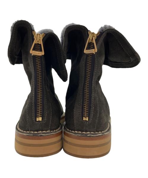 JIMMY CHOO（ジミーチュウ）JIMMY CHOO (ジミーチュウ) バックジップムートンブーツ グレー サイズ:36 2/1の古着・服飾アイテム