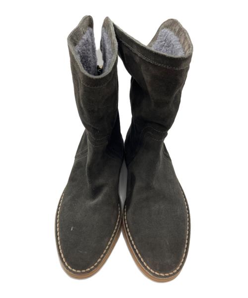 JIMMY CHOO（ジミーチュウ）JIMMY CHOO (ジミーチュウ) バックジップムートンブーツ グレー サイズ:36 2/1の古着・服飾アイテム