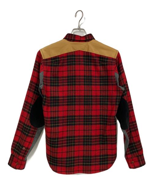 COMME des GARCONS JUNYA WATANABE MAN（コム デ ギャルソン ジュンヤ ワタナベ マン）COMME des GARCONS JUNYA WATANABE MAN (コム デ ギャルソン ジュンヤ ワタナベ マン) パッチチェックシャツ レッド サイズ:Ｓの古着・服飾アイテム