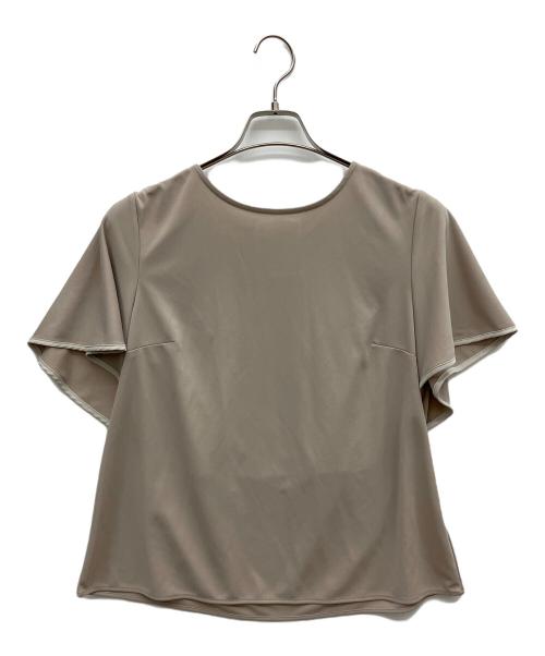 BEARDSLEY（ビアズリー）BEARDSLEY (ビアズリー) ケープスリーブTブラウス ベージュ サイズ:Fの古着・服飾アイテム