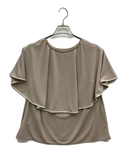 BEARDSLEY（ビアズリー）BEARDSLEY (ビアズリー) ケープスリーブTブラウス ベージュ サイズ:Fの古着・服飾アイテム