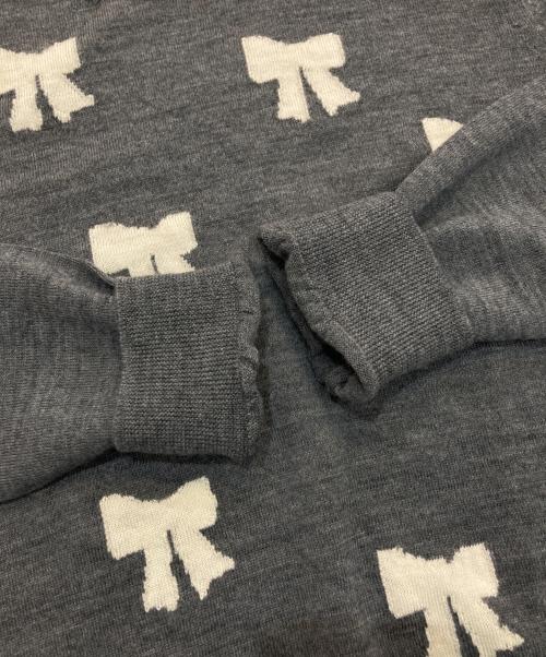 COMME des GARCONS GIRL（コムデギャルソンガール）COMME des GARCONS GIRL (コムデギャルソンガール) リボン柄ウールニット　AD2015　NP-N002 グレー サイズ:XSの古着・服飾アイテム