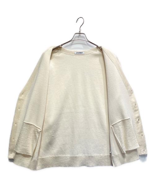 ATTACHMENT（アタッチメント）ATTACHMENT (アタッチメント) ウールナイロン モヘアカーディガン ホワイト サイズ:3の古着・服飾アイテム