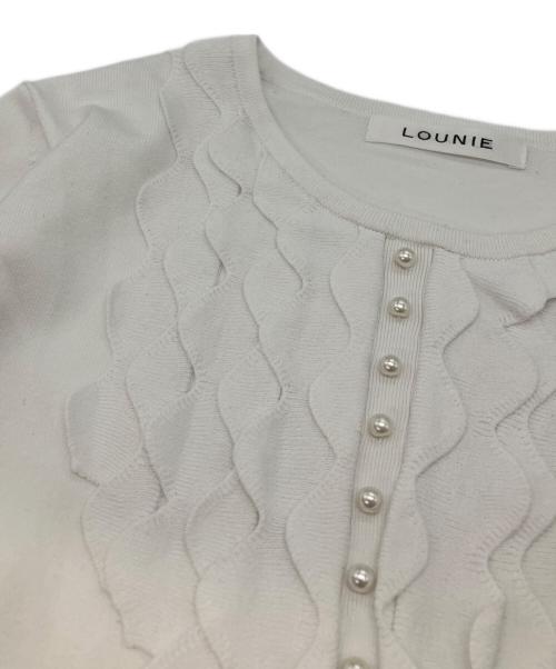 LOUNIE（ルーニー）LOUNIE (ルーニー) フロントフリルニットプルオーバー ホワイト サイズ:FREEの古着・服飾アイテム