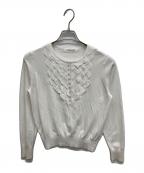 LOUNIEルーニー）の古着「フロントフリルニットプルオーバー」｜ホワイト