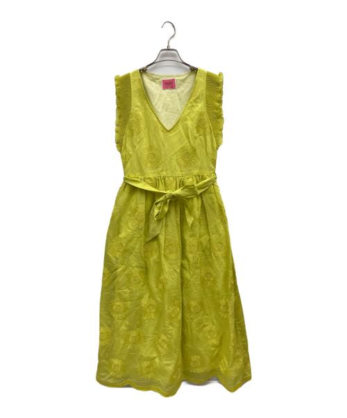 Kate Spade（ケイトスペード）Kate Spade (ケイトスペード) Bloom Organza Dress ライムイエロー サイズ:2の古着・服飾アイテム